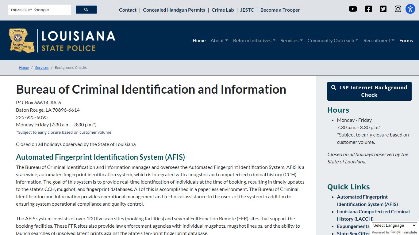 Background Checks - Louisiana State Police - LSP