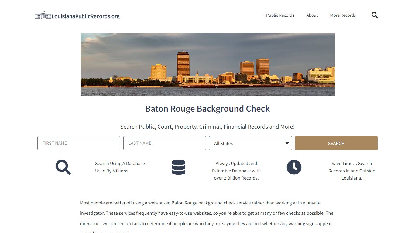 Baton Rouge Background Check - LouisianaPublicRecords.org